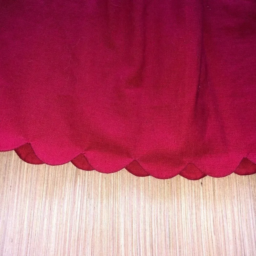 J. Crew Red Scalloped Hem Skirt